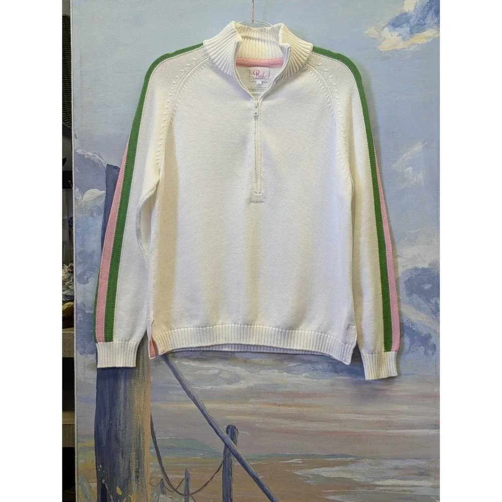 NEW! Pink Pineapple OBX Knit Half Zip Pullover SZ M
